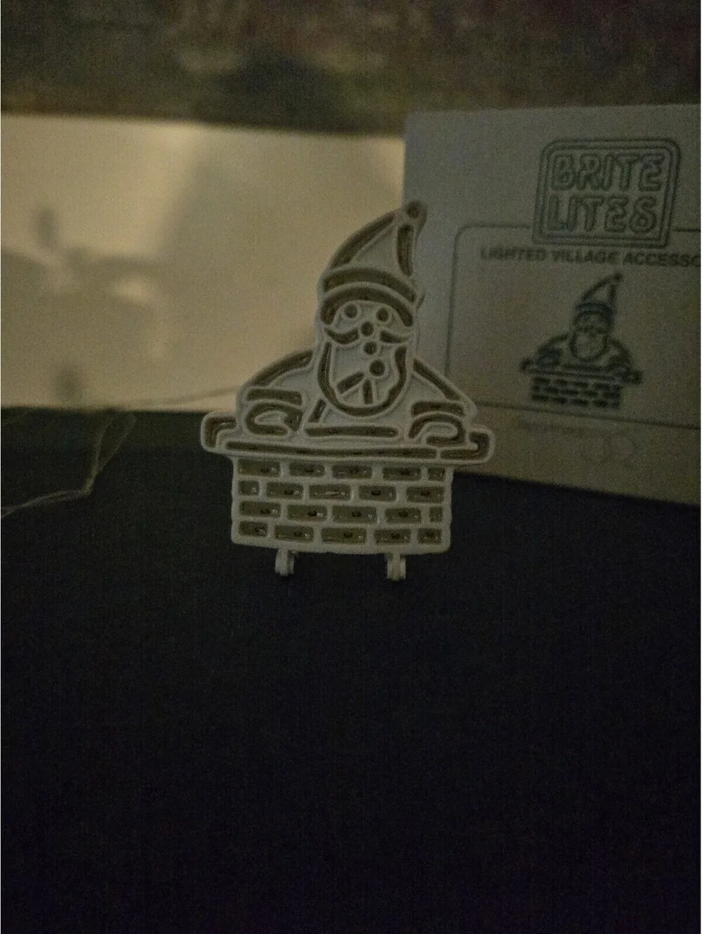 Department 56, BRITE LITES SANTA IN CHIMNEY #52673 LIGHTED VILLAGE ACCESSORY